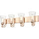 Natalie 4 Light 32 inch Modern Gold Vanity Light Wall Light